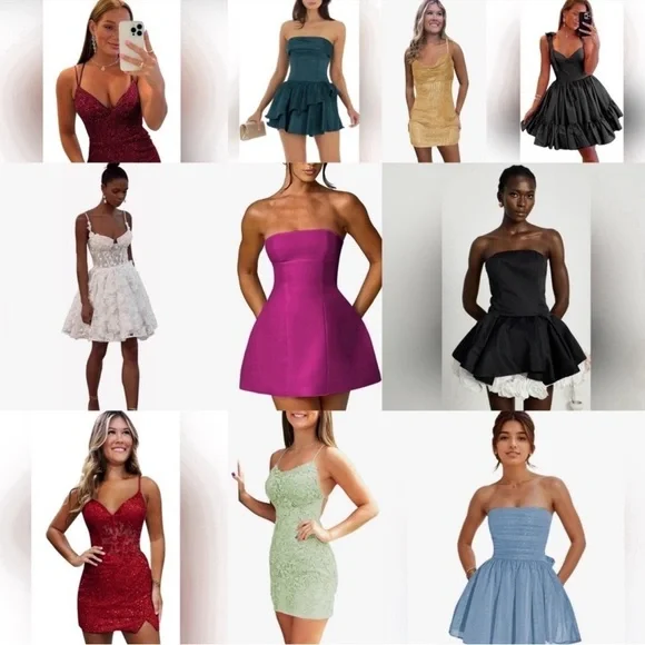 New Backless Short Satin Cowl Neck Ruffle Layer Spaghetti Strap Mini Dress - Picture 9 of 12